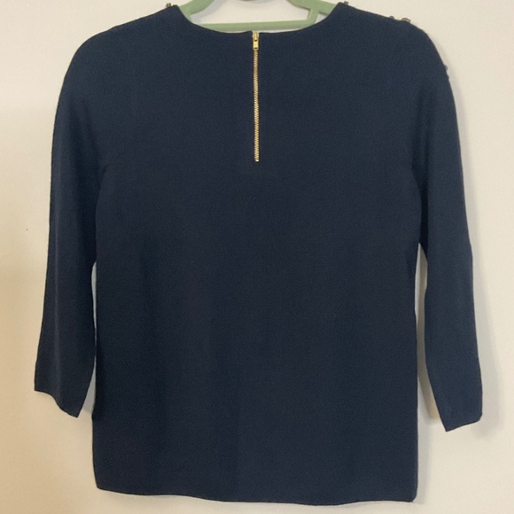 J CREW BEADED 3/4 SLEEVE NAVY MERINO WOOL BLEND SWEATER NWT- SIZE XXS $179. - Picture 14 of 14